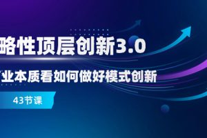 战略性 顶层创新-3.0,从商业本质看如何做好模式创新(43节课)
