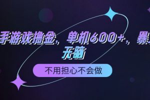 快手游戏100%转化撸金,单机600+,不用担心不会做