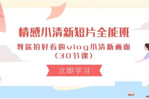 情感 小清新短片-全能班,教你拍好看的vlog小清新画面 (30节课)