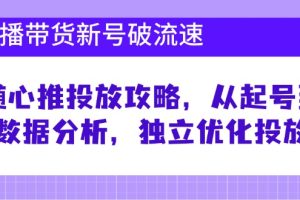 直播带货新号破 流速:随心推投放攻略,从起号到数据分析,独立优化投放