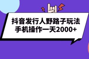 抖音发行人野路子玩法，手机操作一天2000+