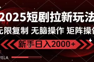 2025短剧拉新玩法，无需注册登录，无限0撸，无脑批量操作日入2000+