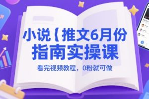 小说推文6月份指南实操课，看完视频教程，0粉就可做