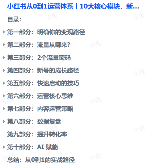 小红书快速入门：变现方式、算法机制、起号方法、运营思维