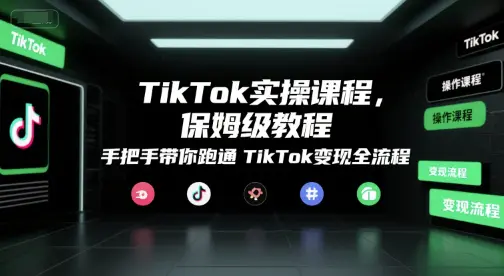 TikTok爆单训练营，店铺搭建/达人矩阵/GMV投流，单日破千单实操
