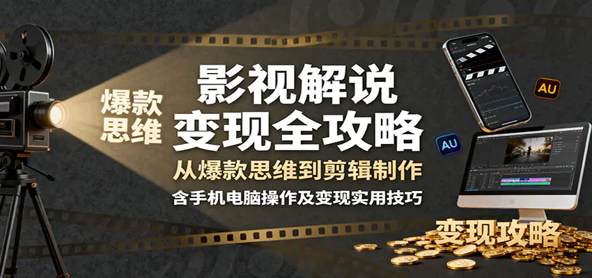 2025解说新趋势，中视频规则+账号定位+爆款文案+剪辑技巧，月入2万+