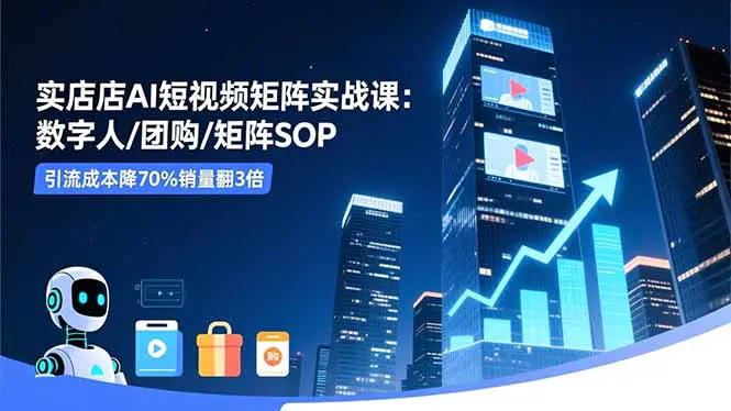 实体店AI短视频矩阵获客：数字人/团购/矩阵SOP