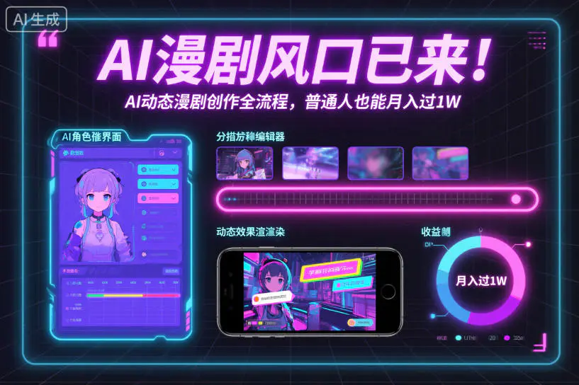 AI漫剧风口已来！AI动态漫剧创作全流程，普通人也能月入过1W
