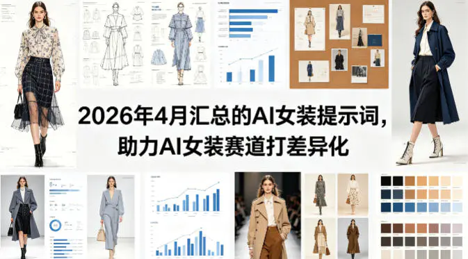 2026年4月汇总的AI女装提示词