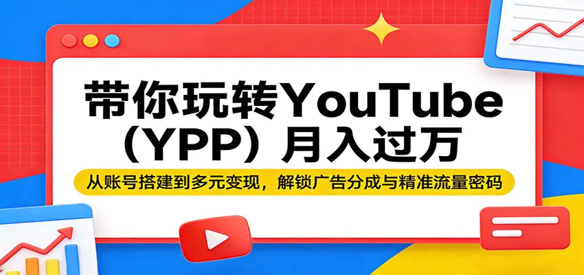 YouTube短视频月入过万分成玩法，从账号搭建到变现