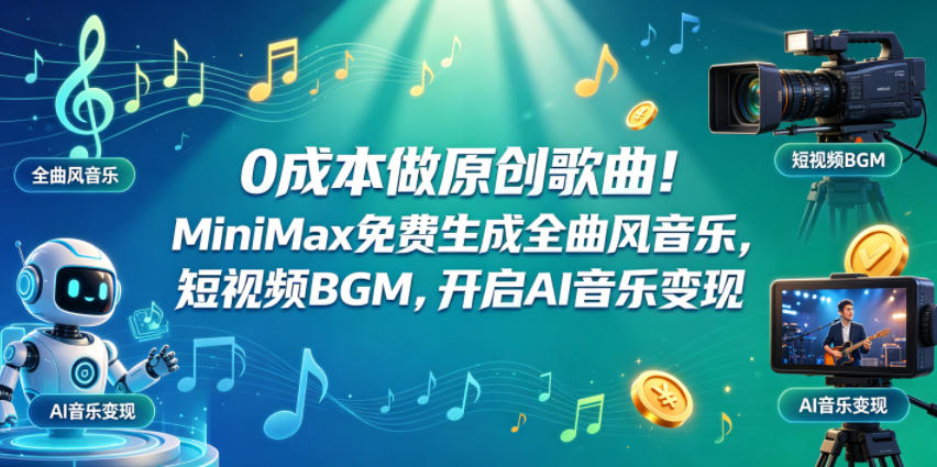 AI音乐教程，Minimax免费一键生成完整歌曲