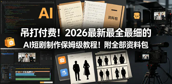 吊打付费！2026最新最全最细的AI短剧制作保姆级教程