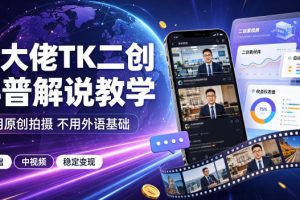 【2026.07.07】零基础也能做TikTok中视频：无需原创拍摄、无需外语，跟着大佬学解说教学，轻松稳定变现！