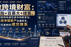 跨境财富新蓝海：港险+百慕大+续签，理财师快速锁定高净值客户的实战成交系统