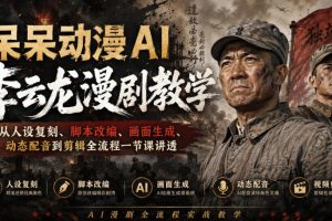 李云龙漫剧AI实操课：从人设复刻到剪辑成片，一节课搞定全流程！