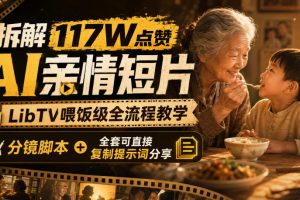 117万赞AI亲情短片全拆解！LibTV保姆级教学，分镜脚本+提示词一键复制