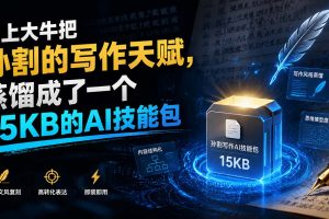 孙割的写作天赋，被大牛压缩成15KB的AI技能包