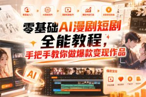 零基础玩转AI漫剧短剧！从智能体搭建到爆款变现，全流程实战教程，手把手教你打造吸金作品