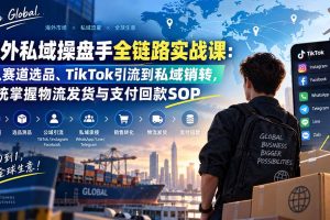 海外私域全流程实战指南：从选品定位、TikTok获客到私域转化，打通物流与回款闭环