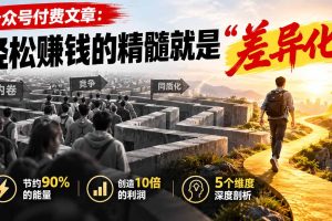 公众号付费文章：赚钱的秘诀就在于“与众不同”